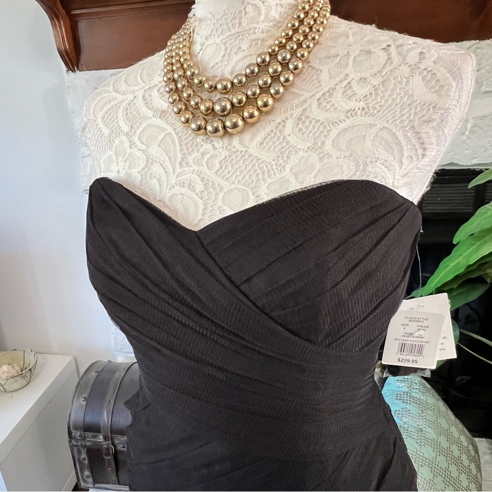 Vera Wang Black Strapless Evening Gown Dress Women’s Size 4 NWT - Picture 13 of 16